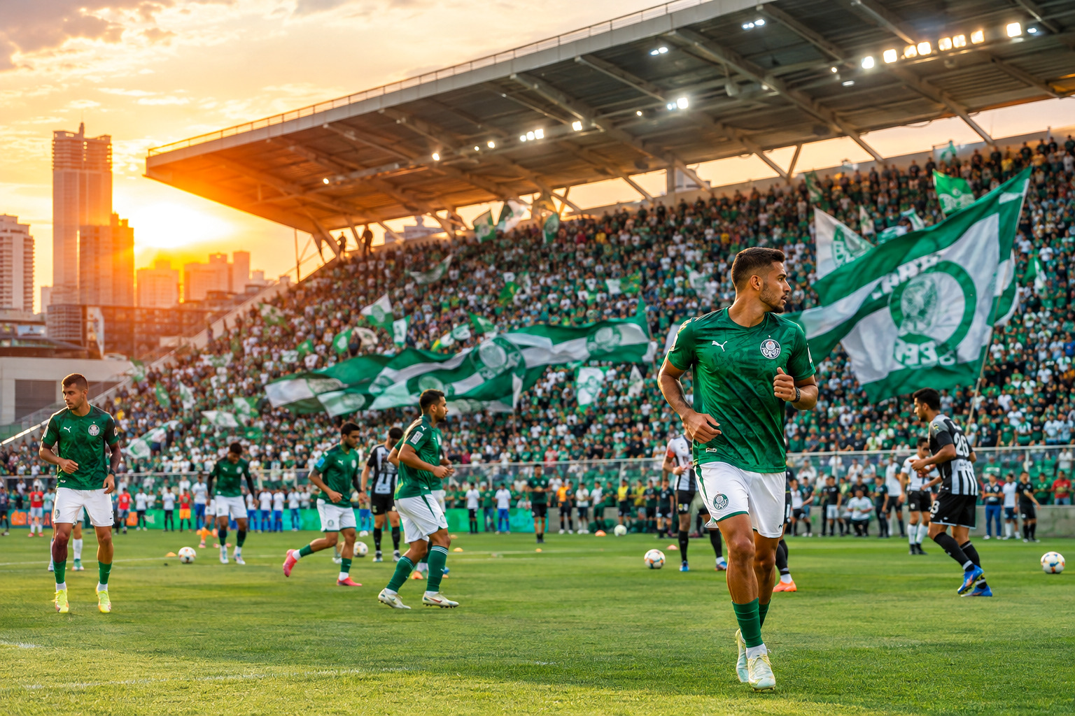 Palmeiras e Atlético-MG em ação