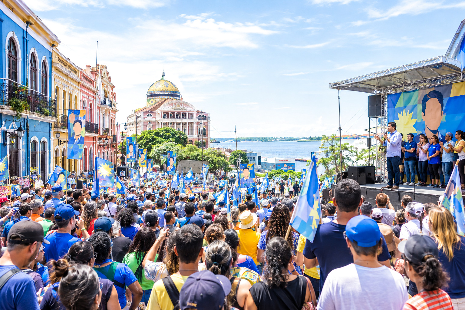 Candidatos em evento político